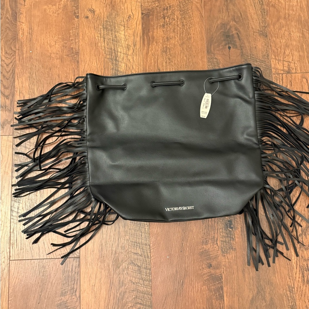 Victoria's Secret Black Fringe Shoulder Bag